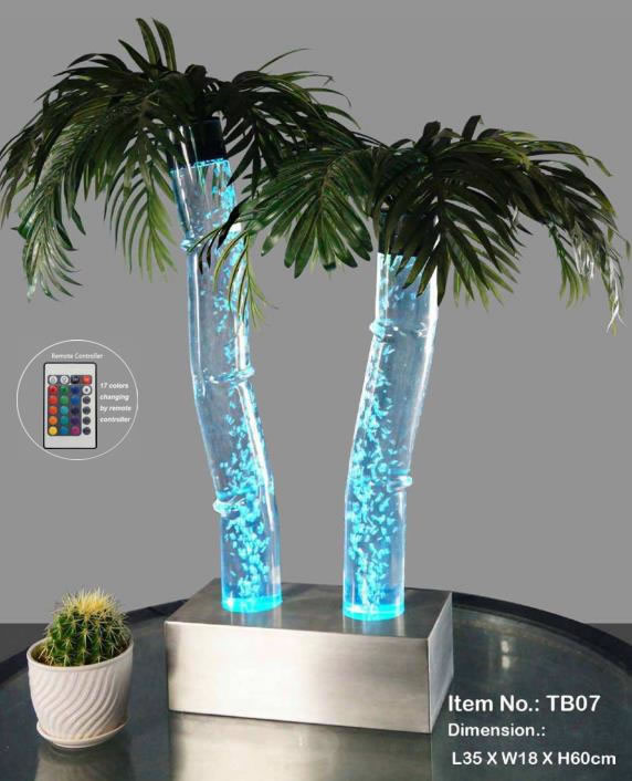 TabletopTropical Palm Tree Coumn.,TABLETOP BUBBLE FEATURE FOUNTAIN