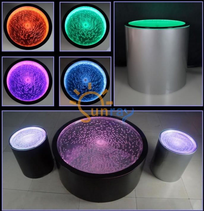 LED Colorful Bubble Coffee Table,LED Bubble Feature Coffee Table