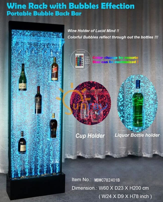 Bubble Wine Cabinet,LED Bubble Feature Displaying Cabinet