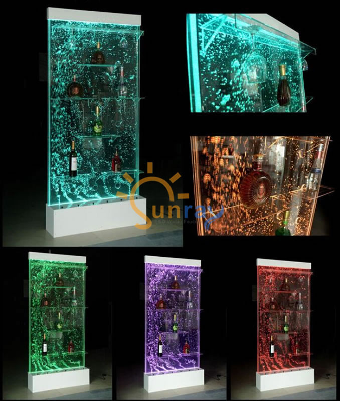 Bubble Wine Cabinet,LED Bubble Feature Displaying Cabinet