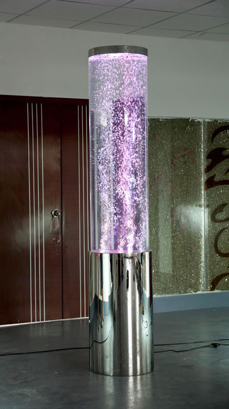 Floor Standing bubble featurecylinder column fountain,LED FLOOR STANDING BUBBLE FEATURE WALL