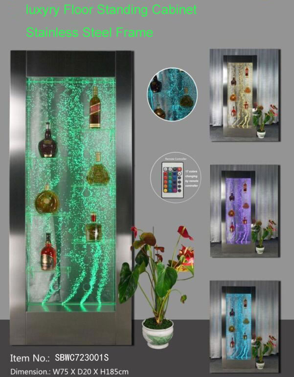 LED bubble feature wine cabinet,LED Bubble Feature Displaying Cabinet