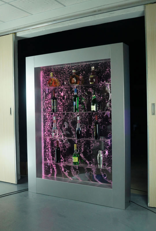 LED bubble feature wine cabinet,LED Bubble Feature Displaying Cabinet