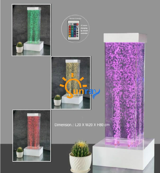 LED Tabletop square bubble column,TABLETOP BUBBLE FEATURE FOUNTAIN