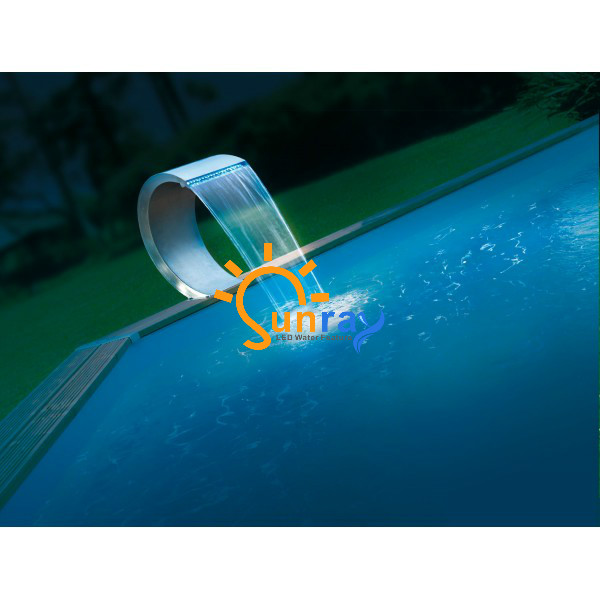 Stainless Steel Spillway Waterfall with LED Bar,Cascade Spillway Waterfall for garden pond swimming pool