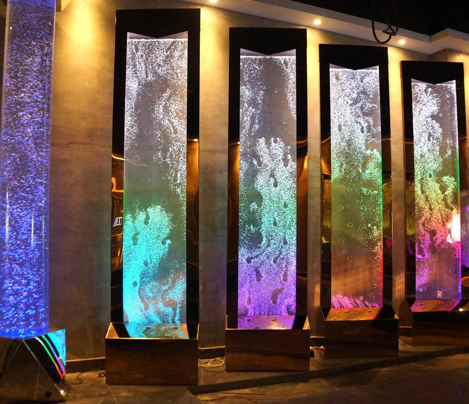 swirling dancing bubble wall,Programmed water bubble wall