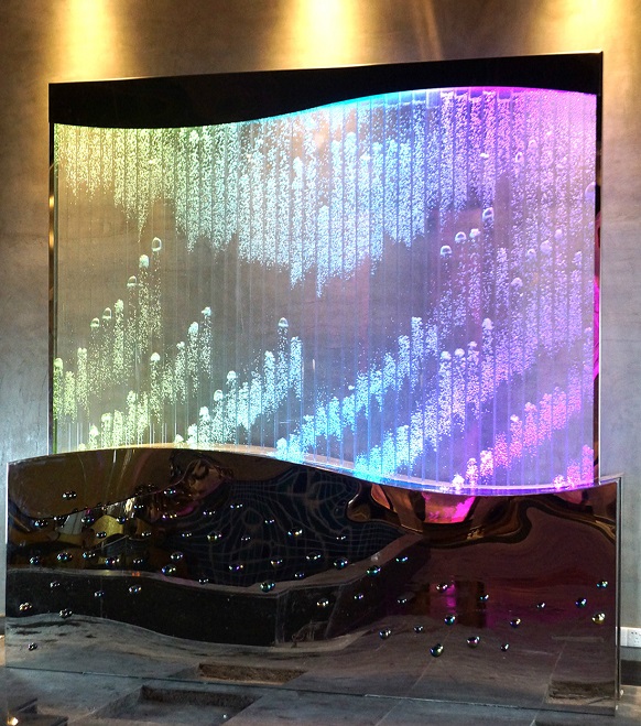 programmable graphical bubble wall with wave base,Programmed water bubble wall