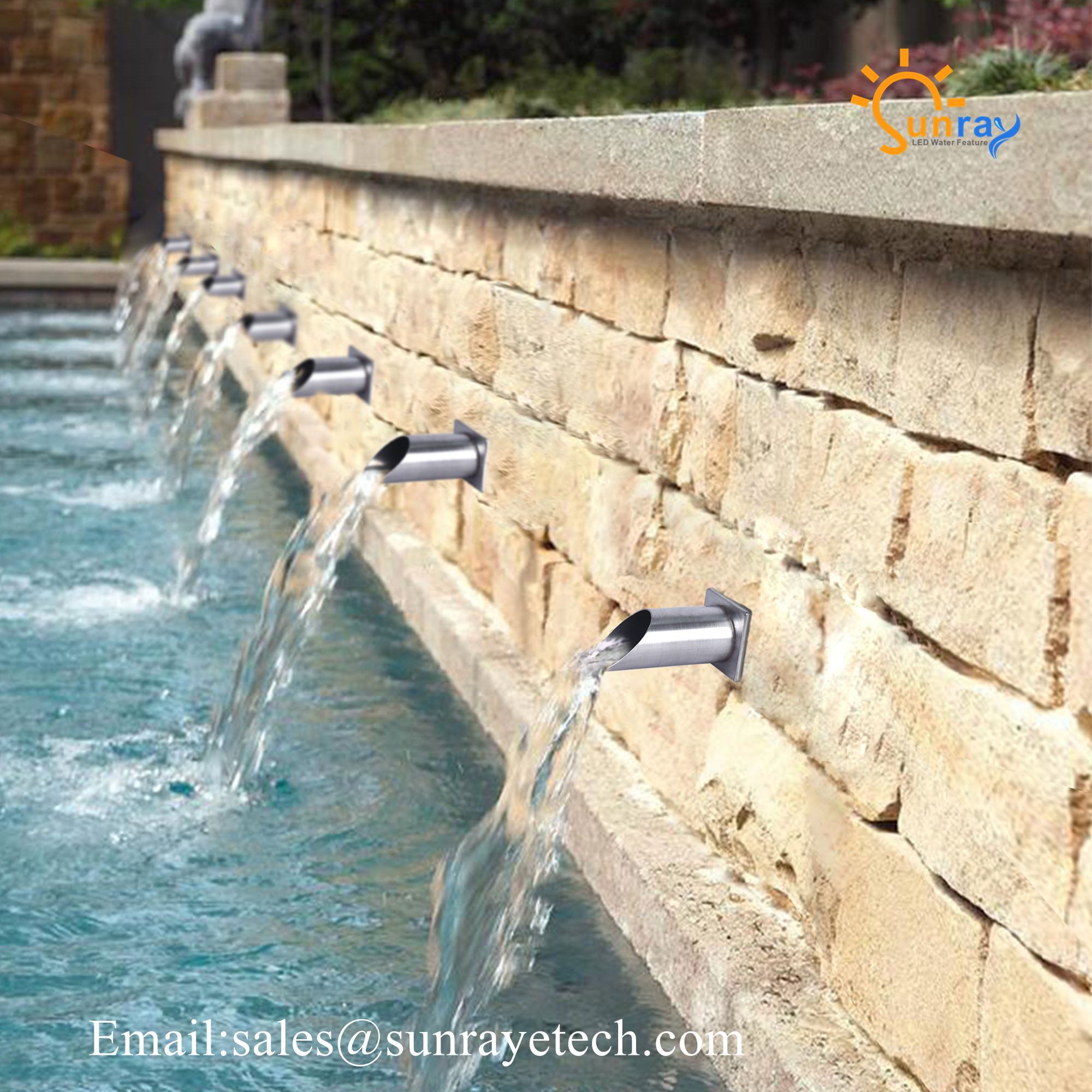 2020 new Stainless Steel sheer descent cascade waterfall spillway for swimming pool and pond	,Cascade Spillway Waterfall for garden pond swimming pool