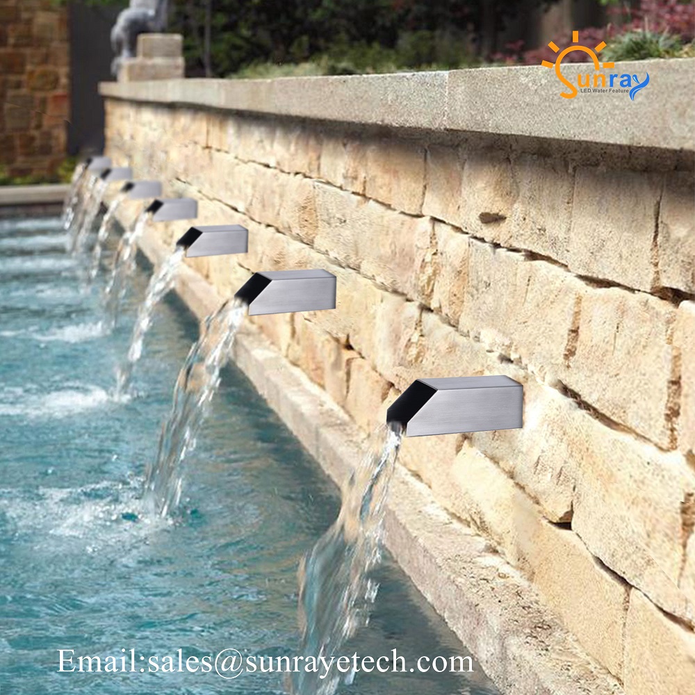 2020 new Stainless Steel sheer descent cascade waterfall spillway for swimming pool and pond	,Cascade Spillway Waterfall for garden pond swimming pool