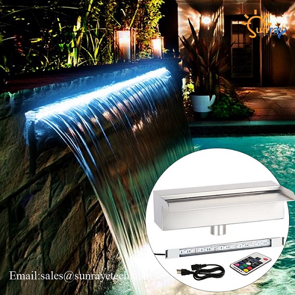 2020 new Stainless Steel sheer descent cascade waterfall spillway for swimming pool and pond	,Cascade Spillway Waterfall for garden pond swimming pool