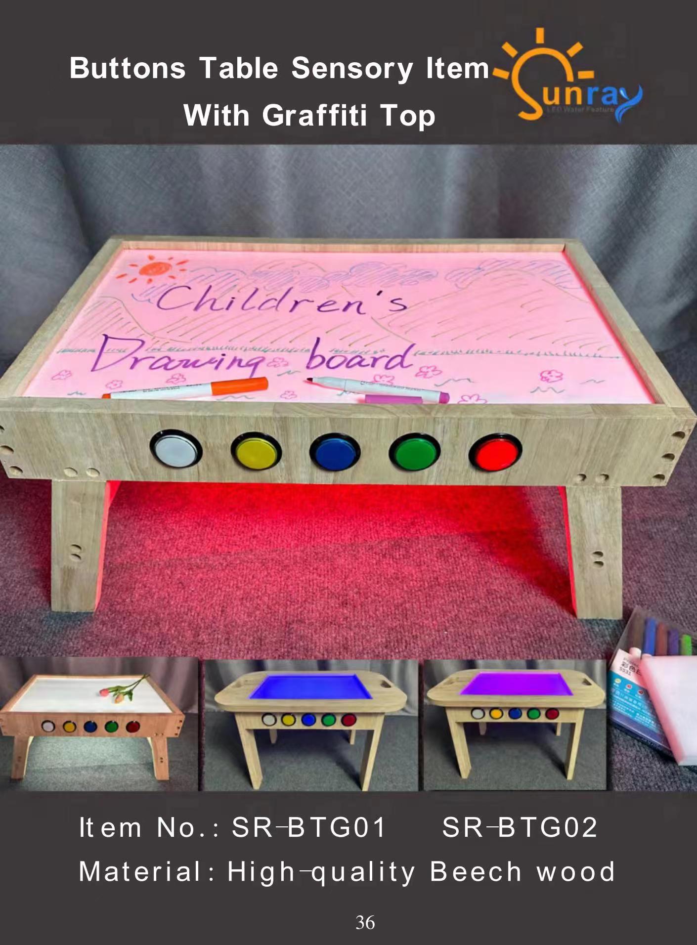 LED buttons table sensory items with graffiti top,sensory items for kids NEW